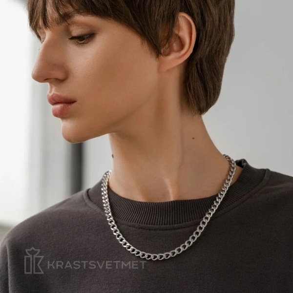 Цепь из серебра 925, плетение «Панцирь»